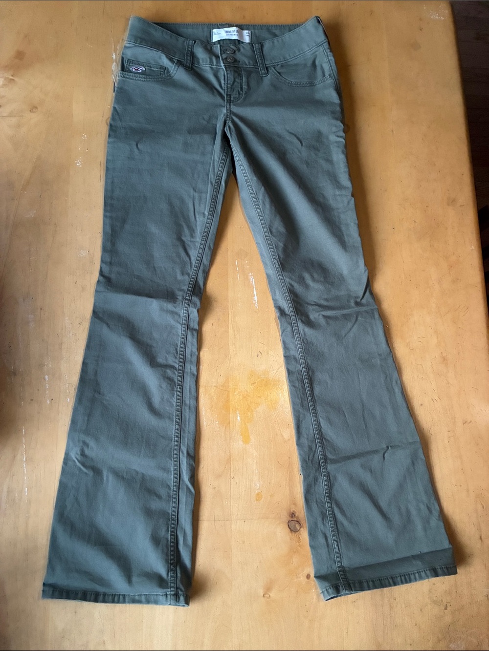 Hollister Olive Flare Bootcut Pants